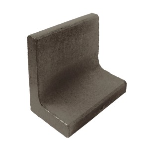 Anthrazitfarbener Diephaus L-Stein, unbewehrt, für Einfassungen, Stufen und Mauersysteme im Garten. Maße: 50x40x30x7 cm.