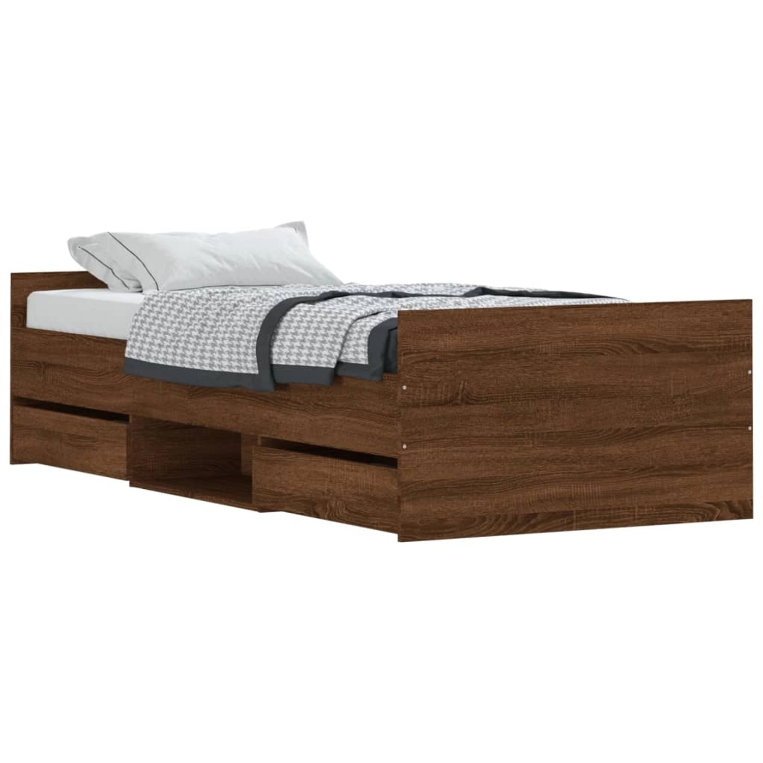 vidaXL Bettgestell mit Kopf- und Fußteil Braun Eichen-Optik 90x200 cm192521 günstig online kaufen