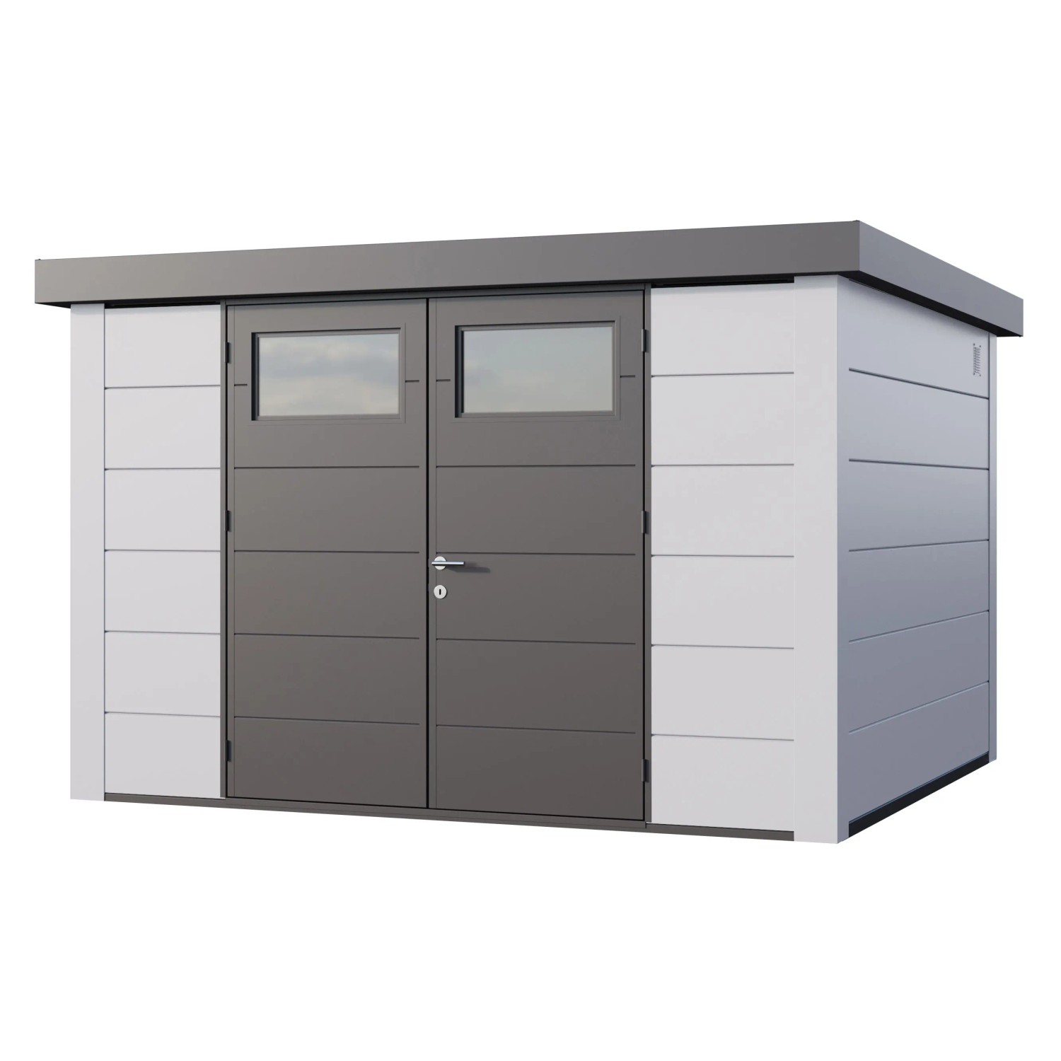 Gerätehaus Classico 3330 mit Weiße Ecken 328 cm x 298 cm Weiß günstig online kaufen