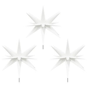 vidaXL LED-Weihnachtssterne 3 Stk mit Erdspießen Faltbar Weiß 35 cm 356200