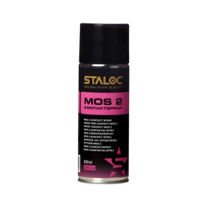 Staloc MoS2 Kontaktspray 400 ml Dose, schwarz-silber mit pinkem Etikett. Für Schmierung und Schutz.