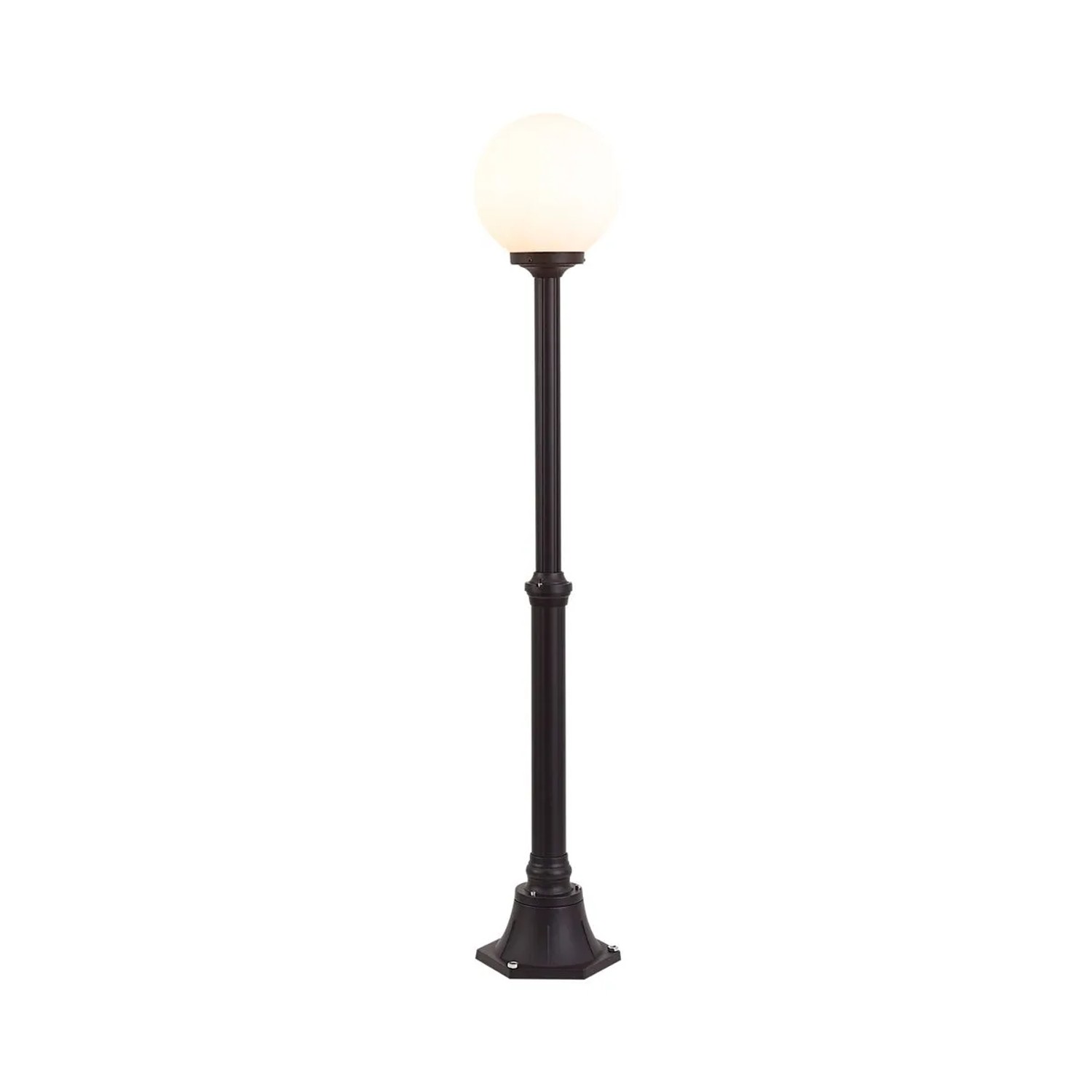 QAZQA Klassische Außen-Stehleuchte Schwarz mit Opalglas 140cm IP44 Champs