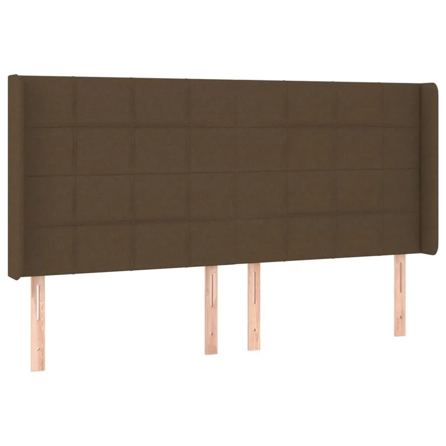 vidaXL Kopfteil mit Ohren Dunkelbraun 203x16x118/128 cm Stoff 3119605