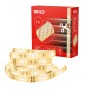 Brilo LED-Strip, 5 m, warmweiß, mit Kabelschalter und Verpackung.