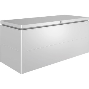 Biohort LoungeBox 200, silber-metallic, ideal zur Aufbewahrung von Gartenartikeln und Sitzkissen.