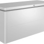 Biohort LoungeBox 200, silber-metallic, ideal zur Aufbewahrung von Gartenartikeln und Sitzkissen.