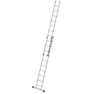 PROREGAL Sprossen-Schiebeleiter, 2x10 Sprossen, mit Traverse für sicheren Stand. Aluminium Leiter.