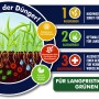 Grafik: Westland Rasenpflege Dichter Rasen Vital – 3-fach Wirkung für gesunden Rasen.