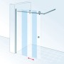 Schulte MasterClass Walk In Dusche mit Gleittür, Chromoptik, Echtglas klar, Anschlag links.