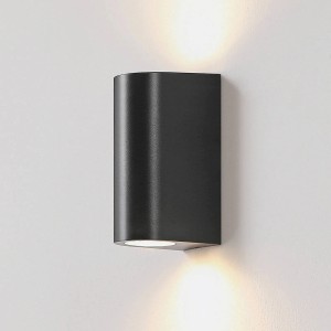 PRIOS Wandleuchte Außen Irfan 10011358 Spritzwassergeschützt Modern in Schwarz 2-flammig GU10