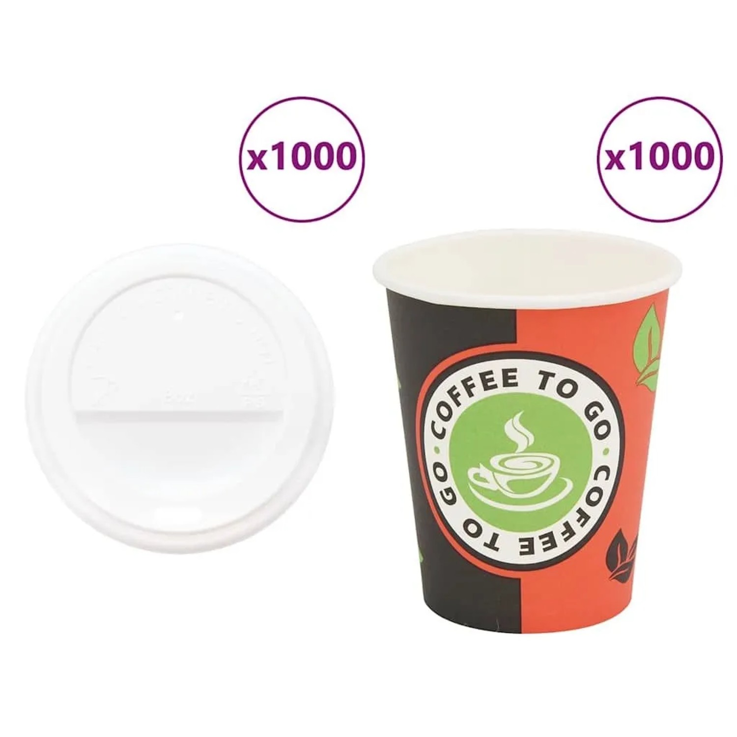 DELUKE Coffee To Go Pappbecher 1000 Stück Mit Deckel 240ml Einwegbecher Kaffeebecher To Go Getränkebecher Pappe Becher Einweg Partybecher