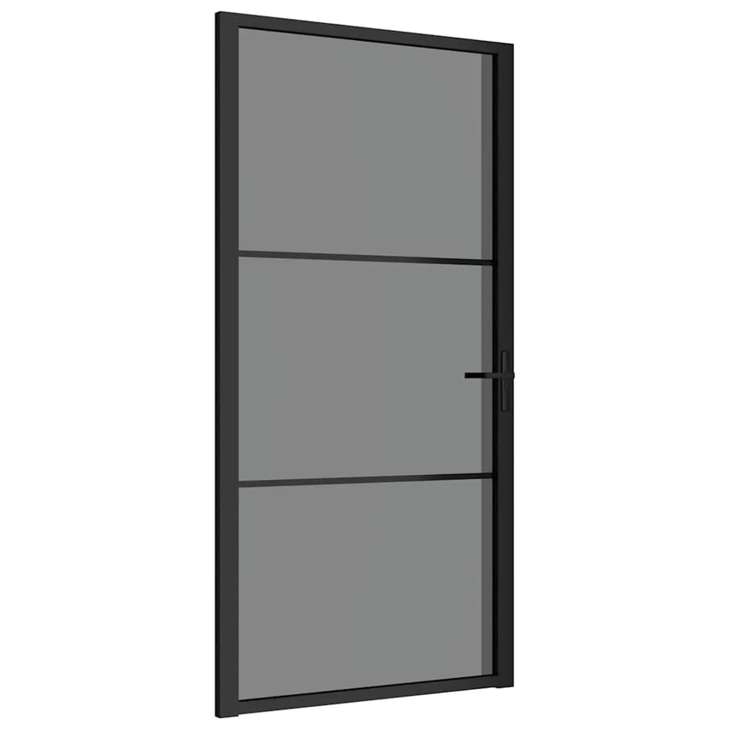 vidaXL Innentür 102,5x201,5 cm Schwarz ESG-Glas und Aluminium 350563