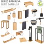 Wenko Bad-Accessoires der Serie Bambusa: WC-Garnitur, Badregal, Handtuchhalter und mehr aus Bambus.