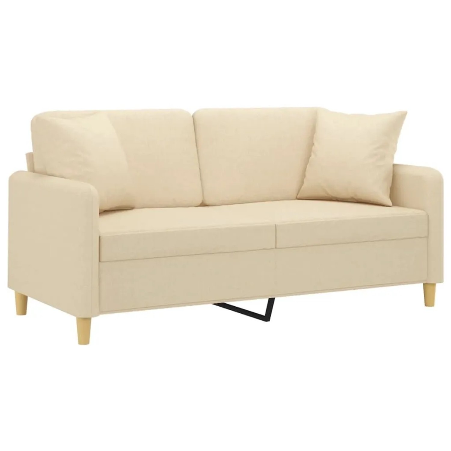 vidaXL 2-Sitzer-Sofa mit Zierkissen Creme 140 cm Stoff 3200911 günstig online kaufen