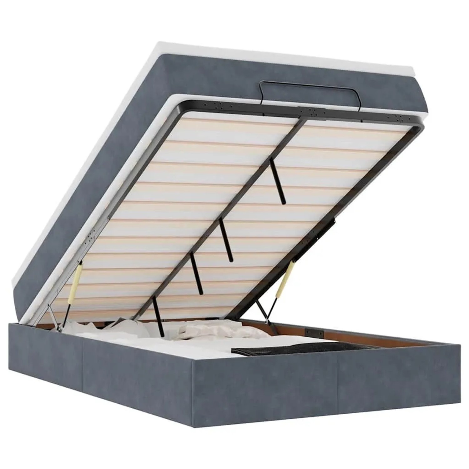 vidaXL Ottoman-Bett mit Matratze Dunkelgrau 120x190 cm Samt 3311172