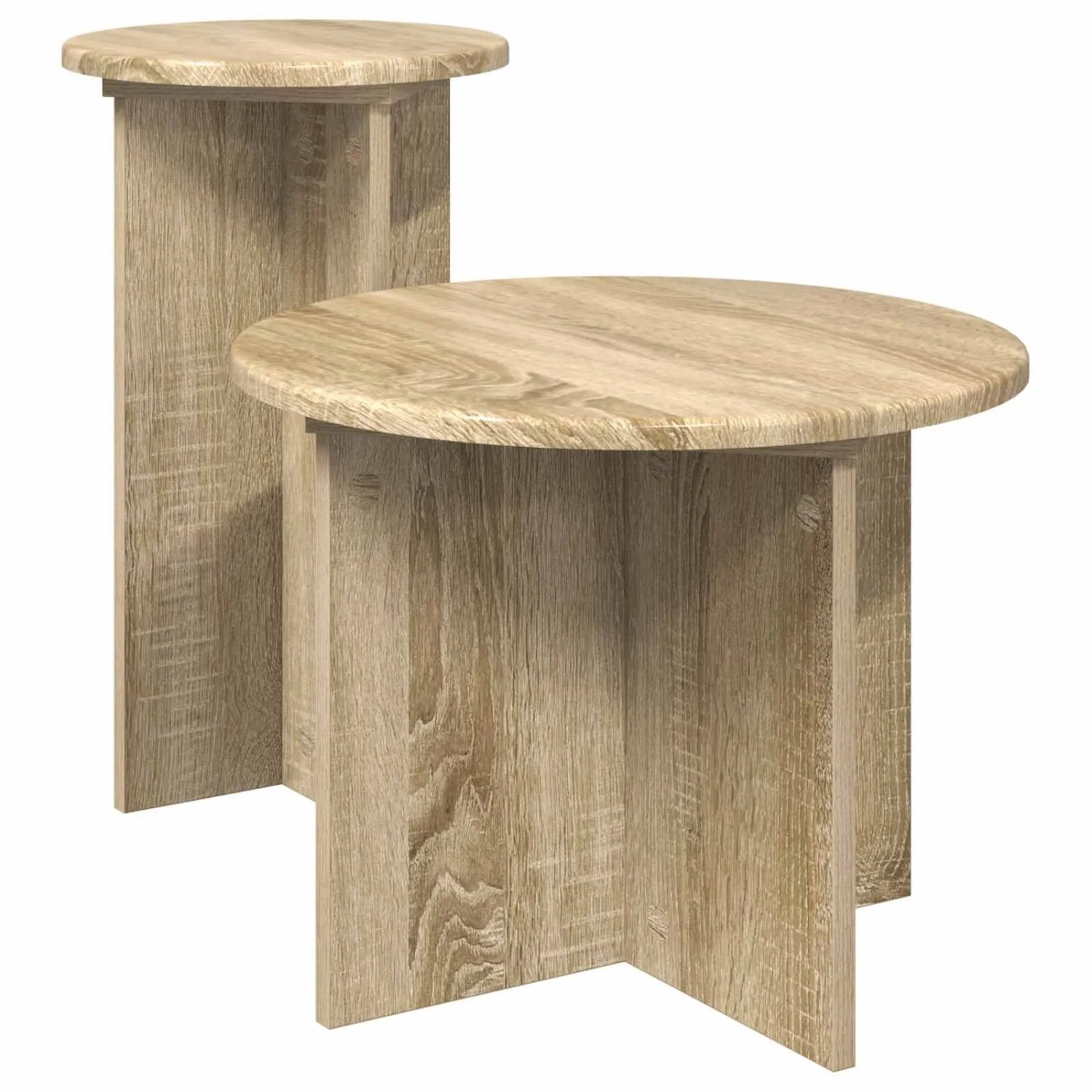 vidaXL Beistelltisch-Set mit Speicher 2 Stk Sonoma-Eiche Holzwerkstoff 8001030