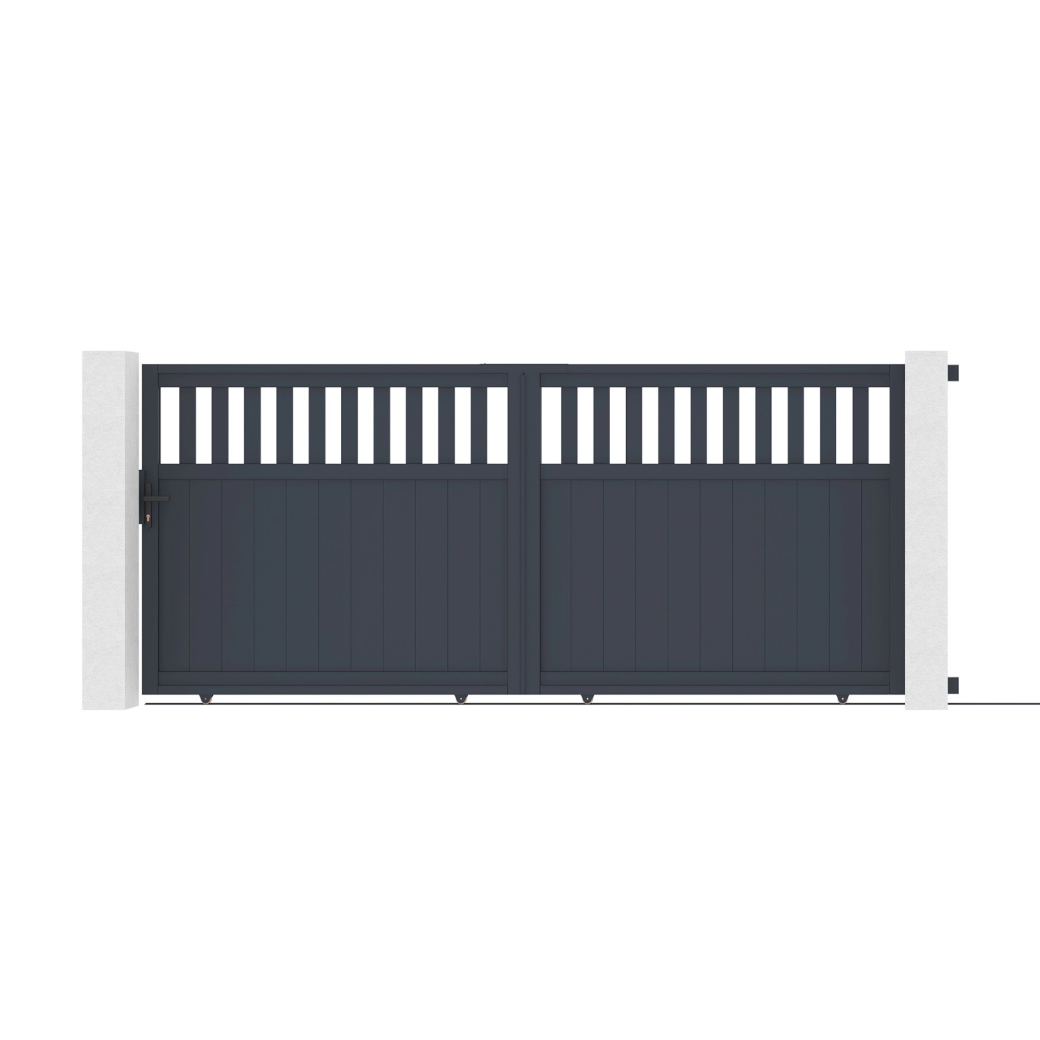 Casanoov Schiebetor Elektrisch Santis 300x160cm Aluminium Grau & Schiebetor günstig online kaufen