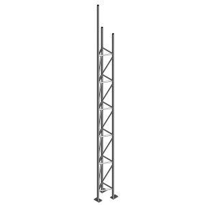Feuerverzinkter Schake Gitterrohrmast, 5350 mm, für Baugeräte und Verkehrstechnik.