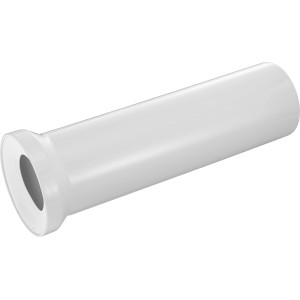 Weißer WC-Anschlussstutzen, 400 mm lang, zur Verbindung von WC und Abwasserrohr.