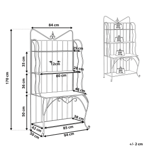 Beliani Badezimmerregal PAVONA Schwarz 50x94x170
