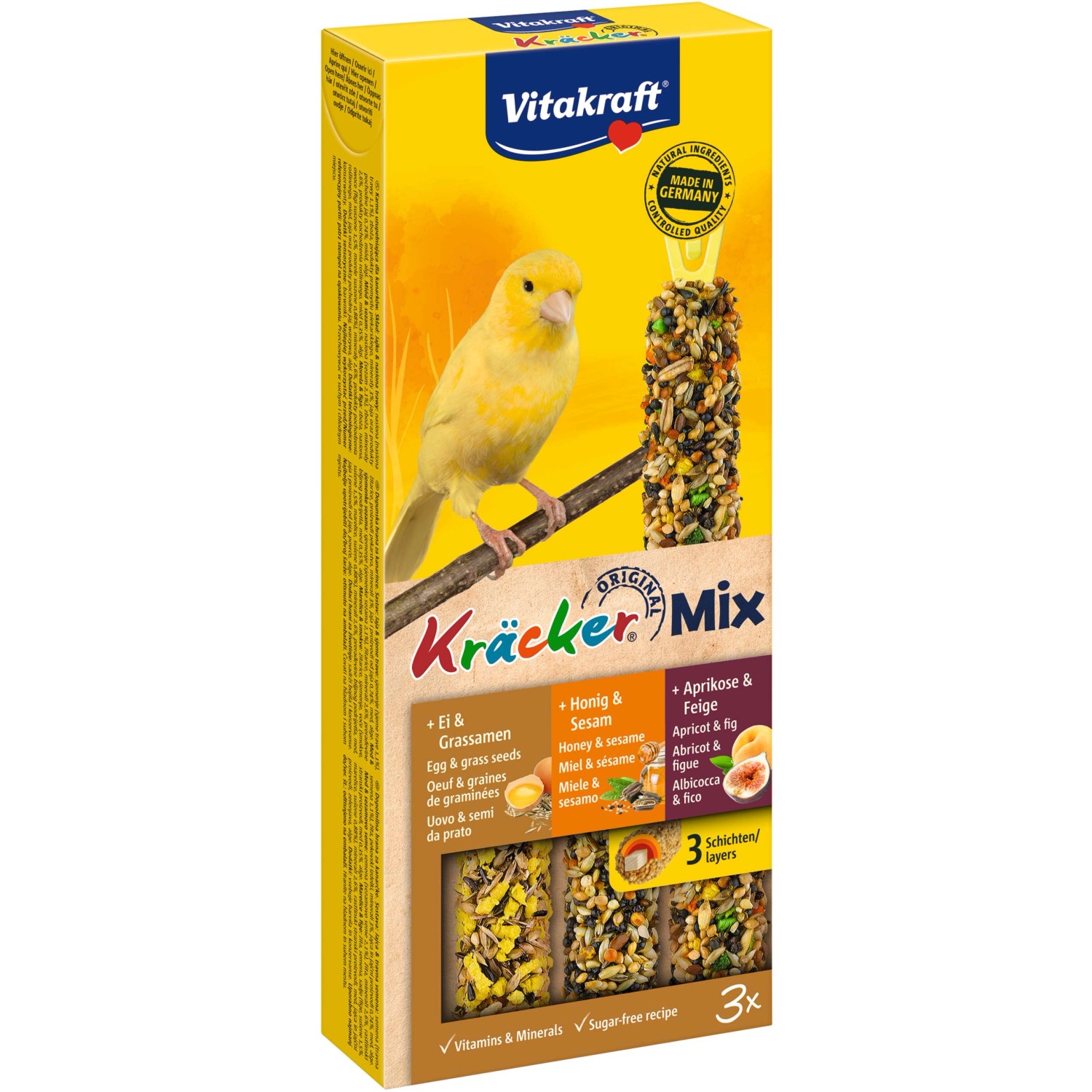 Vitakraft Kräcker Trio Ei-Frucht-Honig, 3 Stück / 80 g