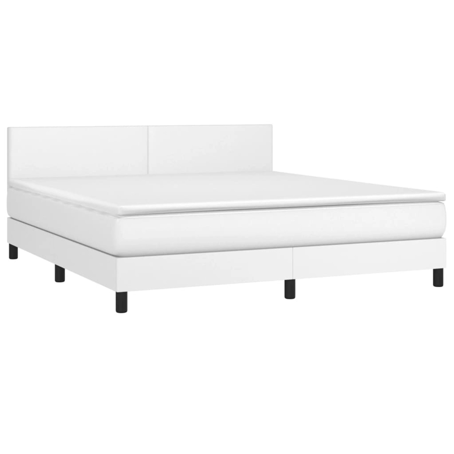 vidaXL Boxspringbett mit Matratze & LED Weiß 180x200 cm Kunstleder 3134118 günstig online kaufen