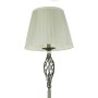 Elegante Stehlampe im Antik-Look: Beige Stoffschirm, Messing-farbenes Metallgestell, 165 cm hoch.