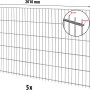 Floraworld Doppelstabmattenzaun-Set, verzinkt, 103x1000cm, mit Pfosten. Komplettset für Gartenzäune.