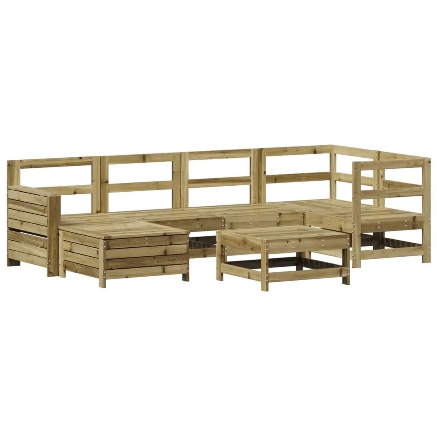 vidaXL 7 Tlg Garten-Sofagarnitur Kiefernholz Imprägniert 3250919