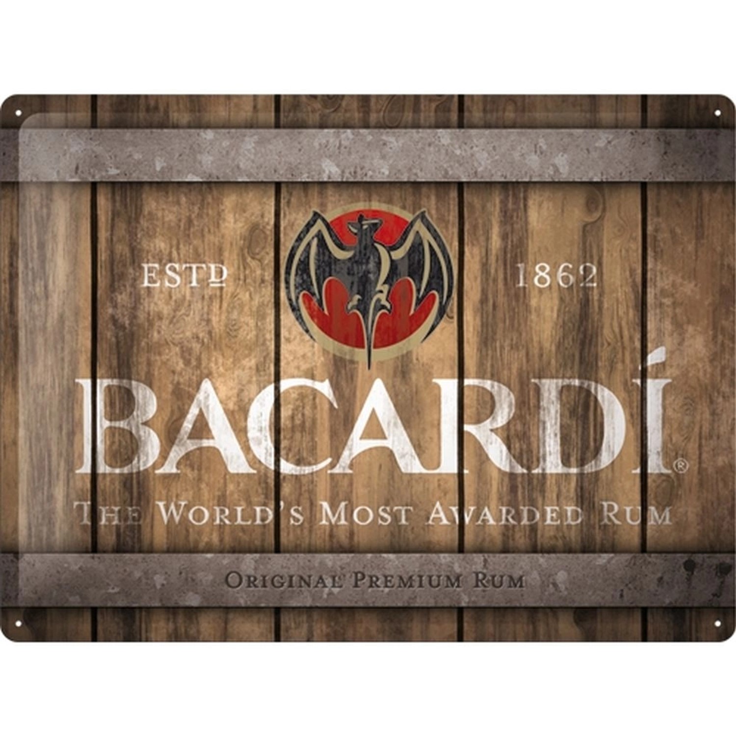 Nostalgic-Art Blechschild 30 x 40 cm - Bacardi - Wood Barrel Logo günstig online kaufen