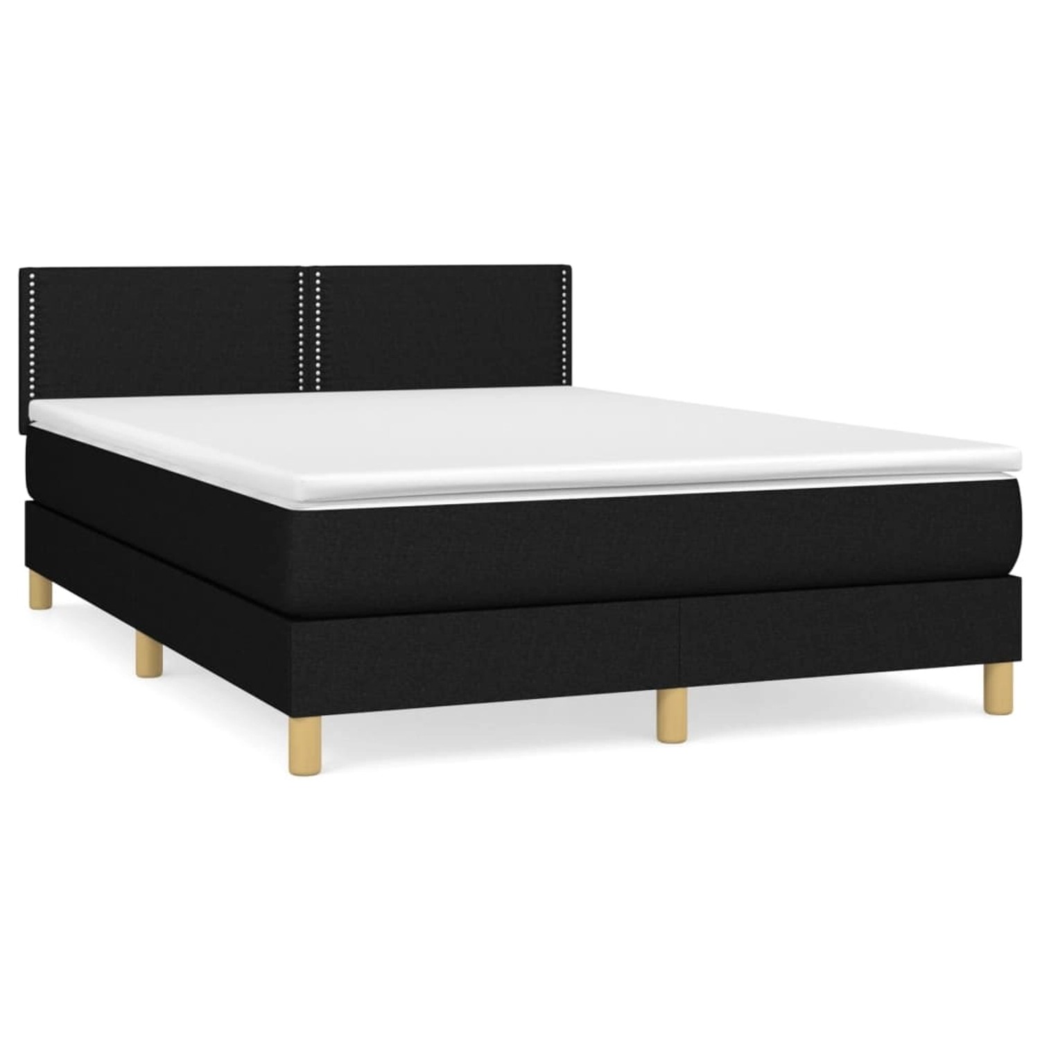 vidaXL Boxspringbett mit Matratze Schwarz 140x200 cm Stoff1373029 günstig online kaufen