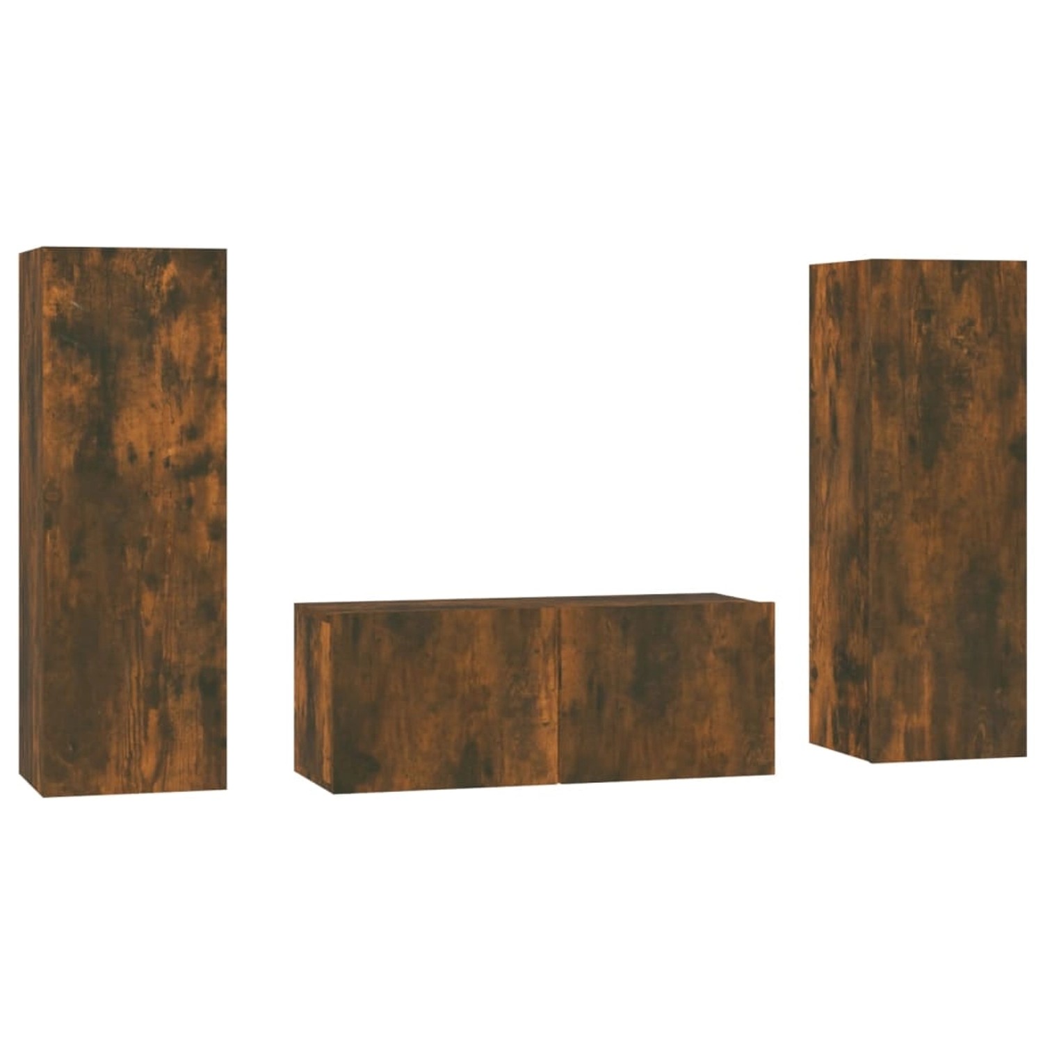 vidaXL 3-Tlg TV-Schrank-Set Räuchereiche Holzwerkstoff 3120233