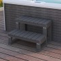 Anthrazitfarbene Home Deluxe Whirlpool-Treppe Beach (62x54x40cm) für bequemen Einstieg.