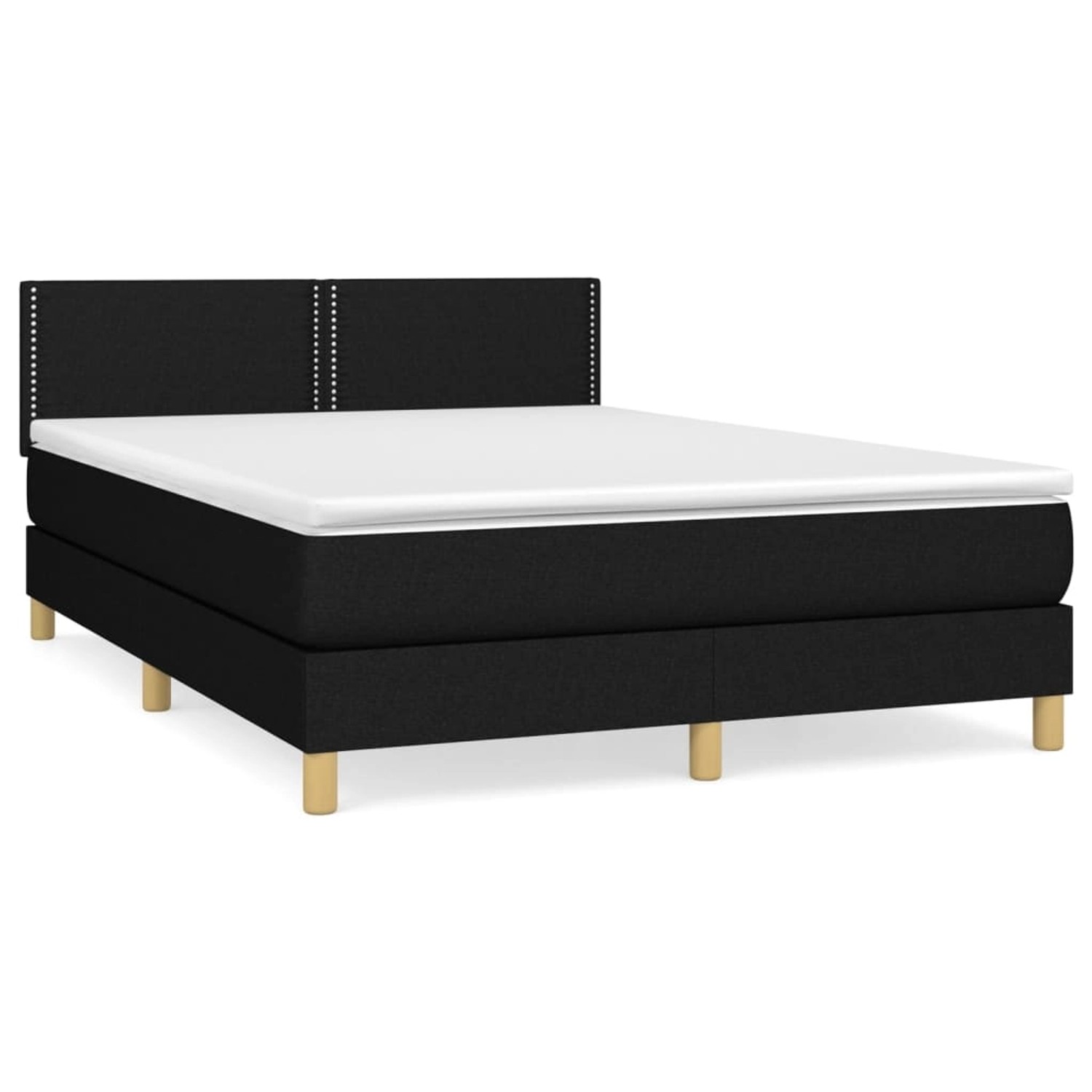 vidaXL Boxspringbett mit Matratze Schwarz 140x190 cm Stoff1467182 günstig online kaufen