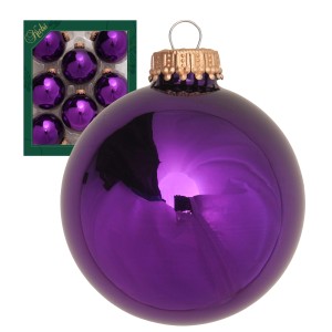 Krebs Glas Lauscha Weihnachtskugeln Uni-Design Ivana Violett 7cm