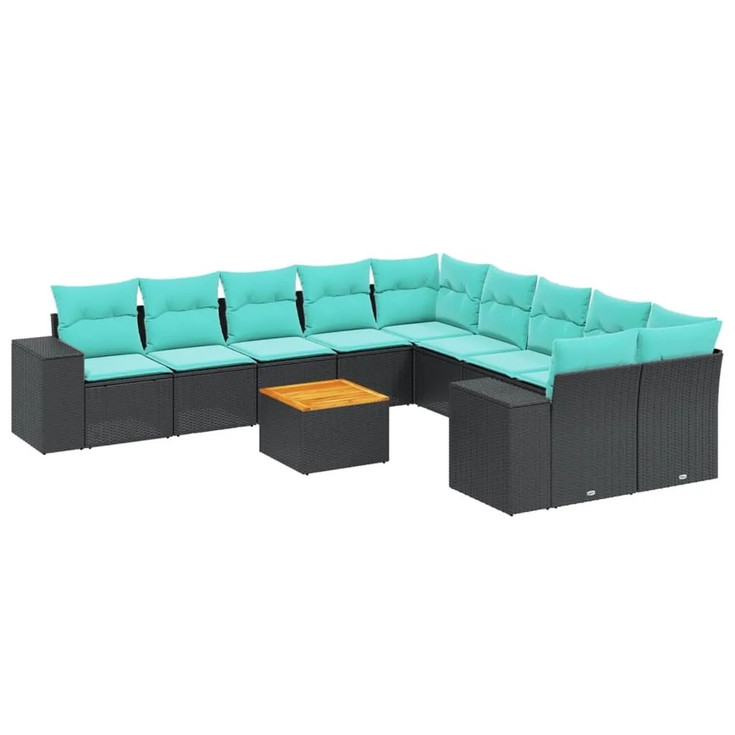 vidaXL 11-Tlg Gartensofa-Set mit Kissen Schwarz Polyrattan 3225637 günstig online kaufen