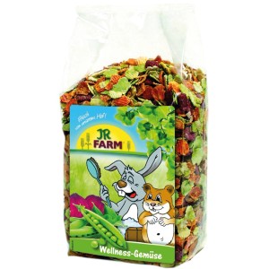 JR Farm Nagerfutter Wellness Gemüse, 600g Packung mit Gemüseflocken.