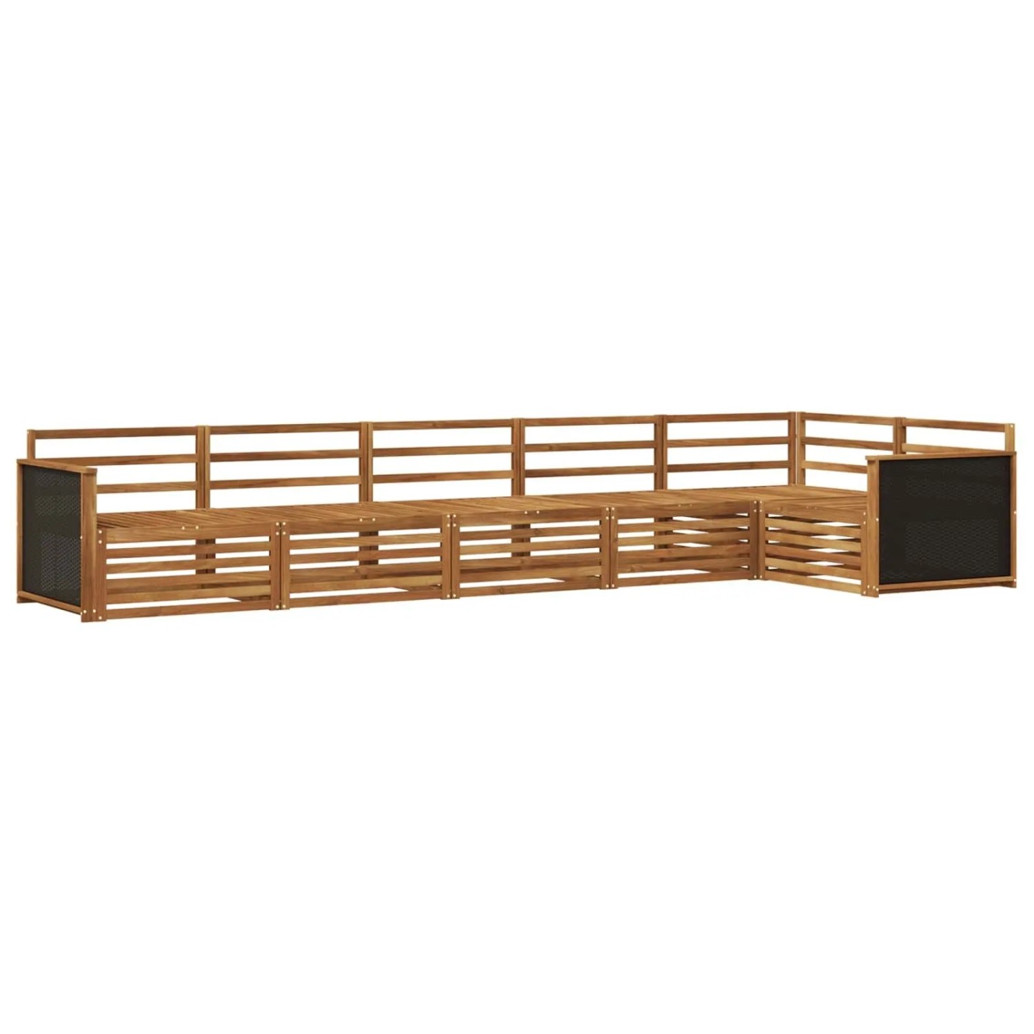 vidaXL Outdoor-Sofagarnitur 6 Stk Natur 406 x 168,5 x 73 cm 3383402