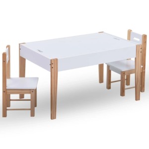 vidaXL 3 Tlg Kinder-Sitzgruppe mit Kreidetafel Schwarz und Weiß 286189