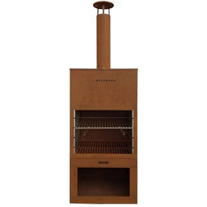 Westmann Grill- und Gartenkamin Rost aus Cortenstahl mit Grillrosten.