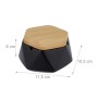 Relaxdays Tischaschenbecher Keramik Bambus Schwarz Mit Deckel 6 cm x 11,5 cm x 10,5 cm 400 g_4