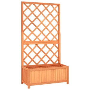 DELUKE Rankkasten Gartenspalier MALO Braun 135x70x30cm Spalier Mit Blumenkasten Mit Rankgitter Rankhilfe Mit Pflanzenkasten