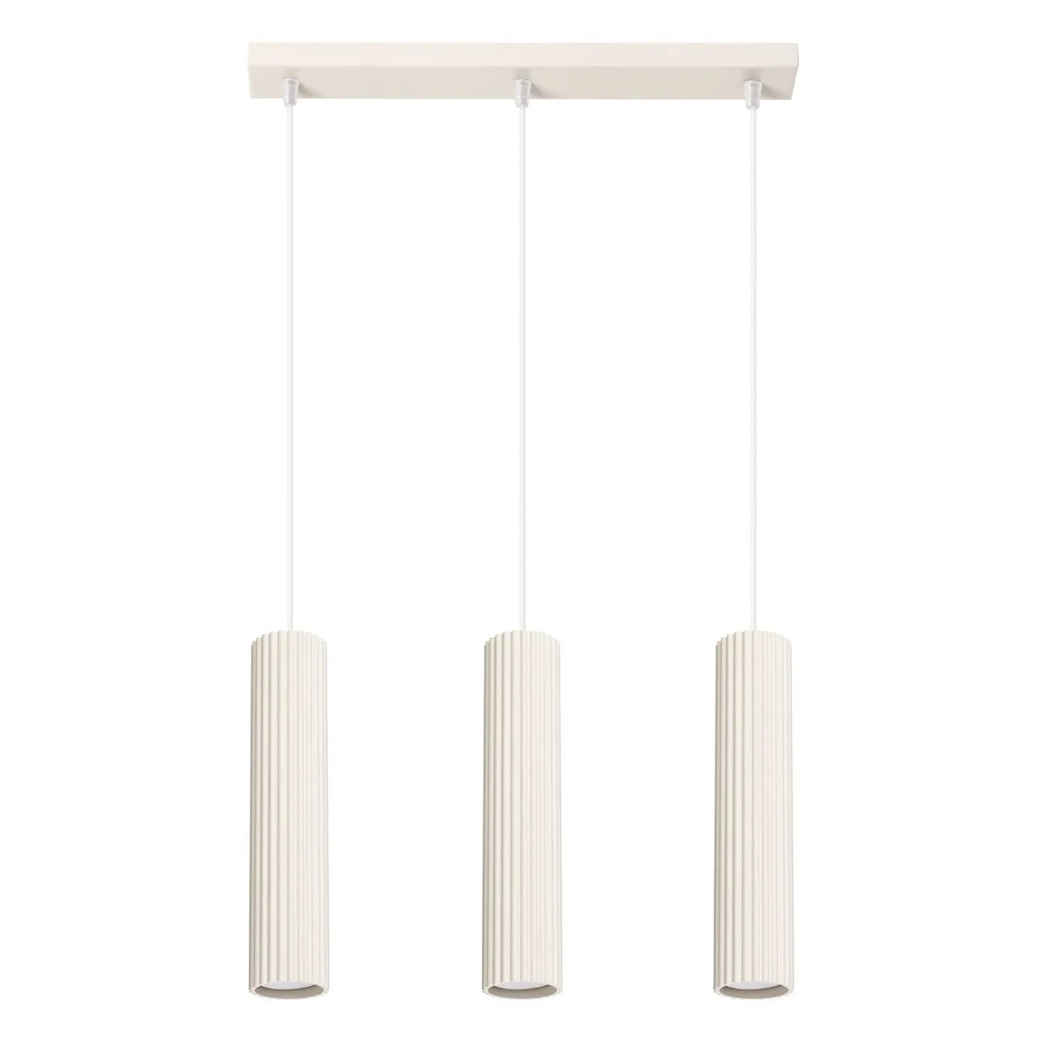 Licht-Erlebnisse Hängelampe Creme 45 CM Breit GU10 Modern Aluminium Höhenverstellbar