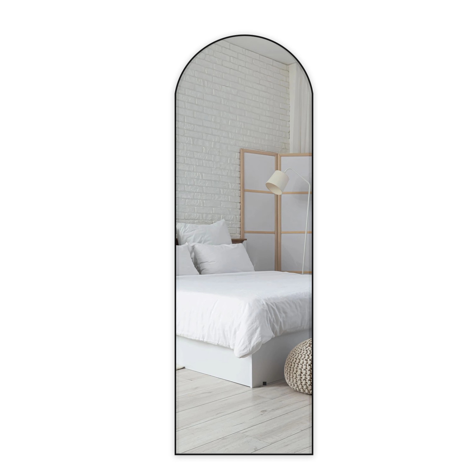 Floordirekt Ganzkörperspiegel Madison Gewölbt Aluminiumrahmen Schwarz 147 x günstig online kaufen