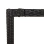 Detailansicht: Schwarzes Poly Rattan der vidaXL Garten-Essgruppe, Ecke des Tisches.