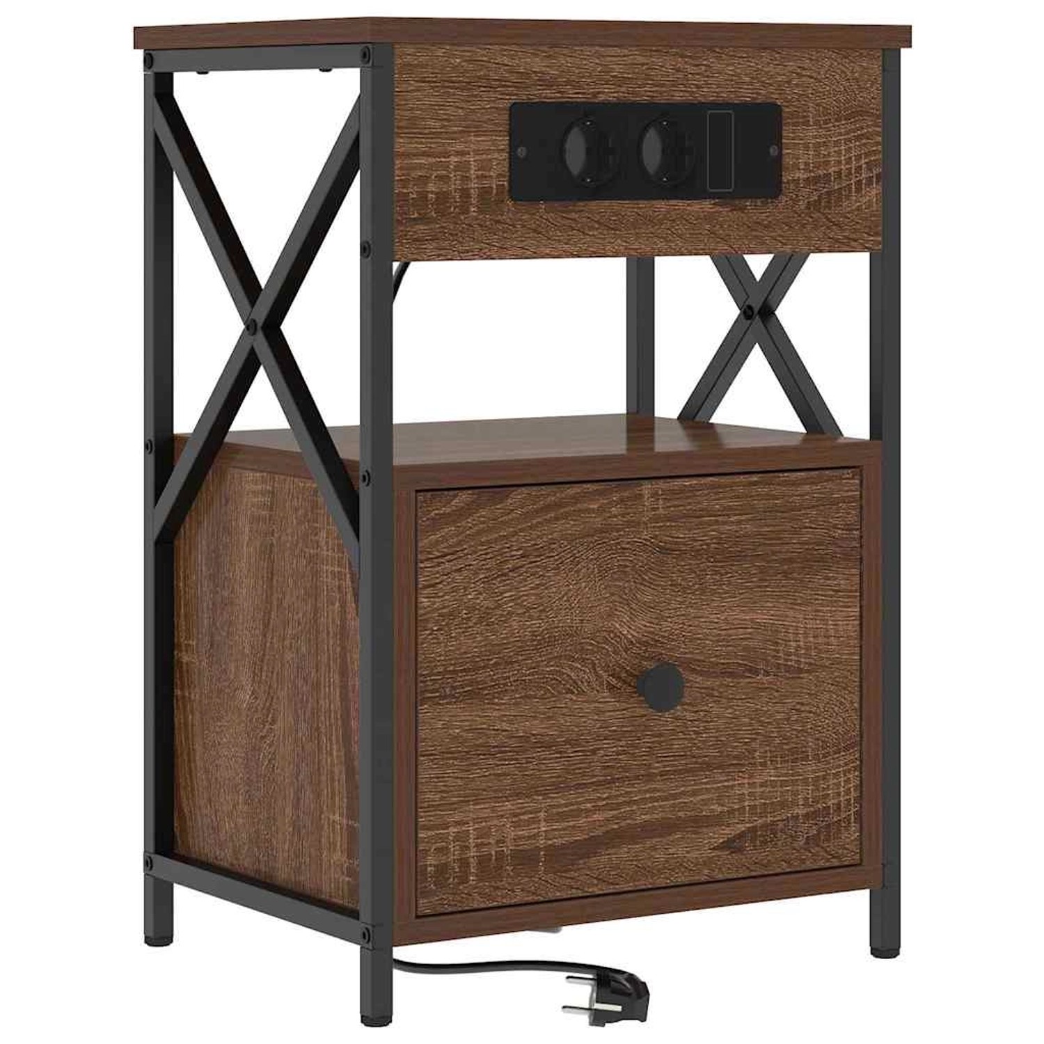 vidaXL Nachttisch Braune Eiche 40 x 31 x 60 cm Holzwerkstoff 859498 günstig online kaufen