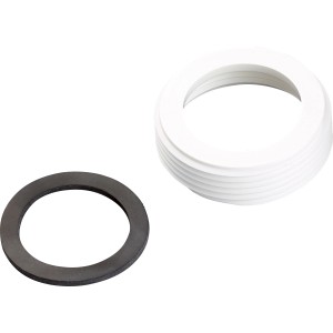 Reduzierstück G 1 1/2 auf G 1 1/4 mit Dichtung für Siphonanschlüsse, weiß.