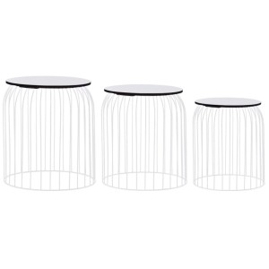 vidaXL Couchtische 3 Stk Weiß 287656