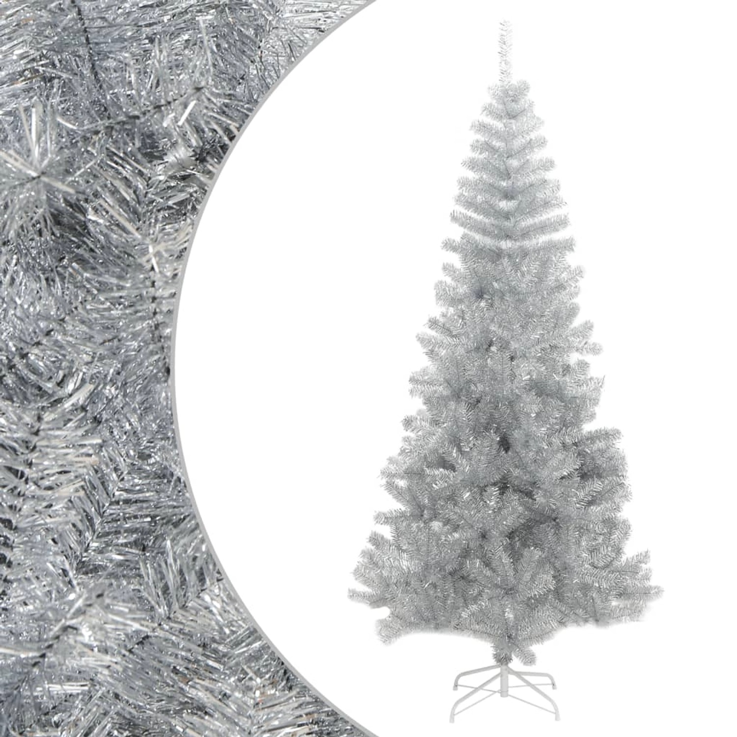 furnicato Künstlicher Weihnachtsbaum mit Ständer Silber 210 cm PET