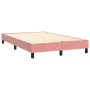 Rosa vidaXL Boxspringbett 120x200cm mit Lattenrost und schwarzen Füßen.